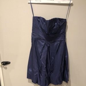 Navy Blue Short Strapless Dress
